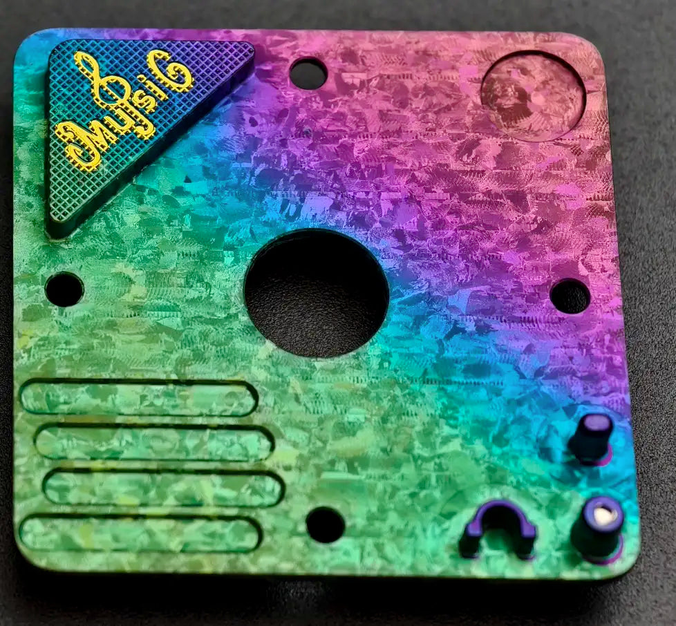 4U personalized keycaps for record players, Timascus‌，titanium alloy decorative keycaps, artistic custom keycaps