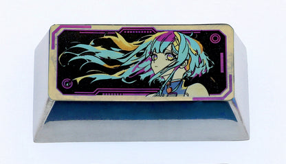 Cyberpunk, Lucy, 2.25U/2U titanium alloy personalized keycaps, mechanical keyboard decorative metal keycaps