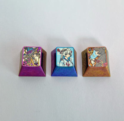 Honkai: Star Rail， Titanium alloy personalized keycaps, decorative keycaps, game character metal creative keycaps