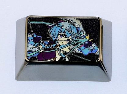Genshin Impact, Ganyu, R3 tab keys, titanium alloy carved keycaps, personalized keycaps.