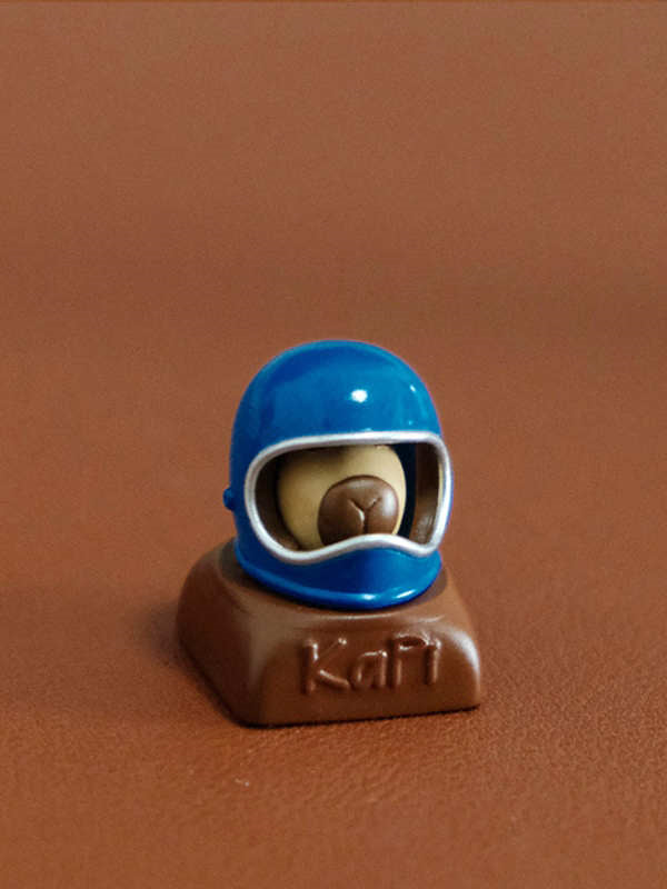Capybara with helmet, magnetic structure resin keycaps, decorative keycaps