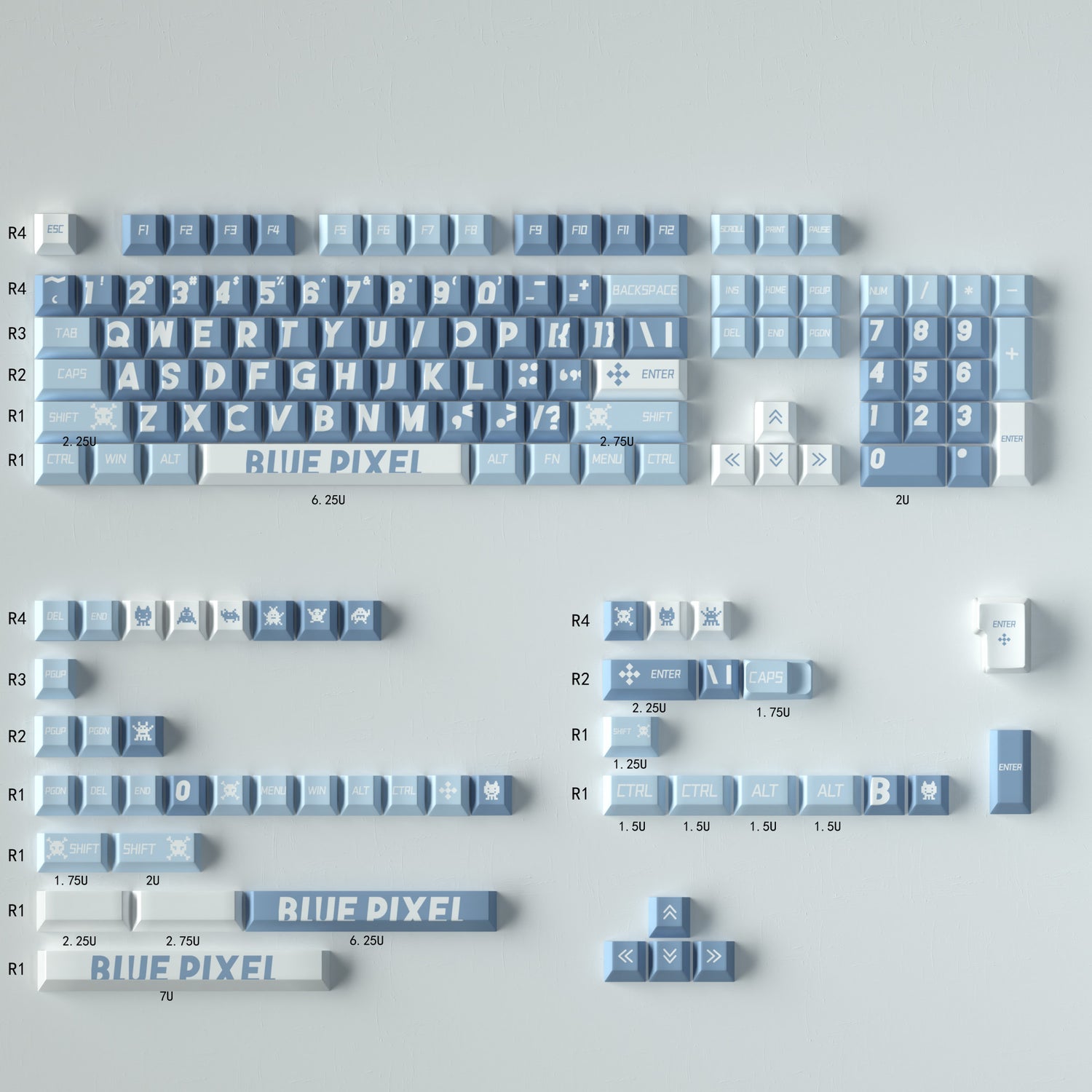 Large font mechanical keyboard keycaps complete set PBT thermal sublimation cherry factory height