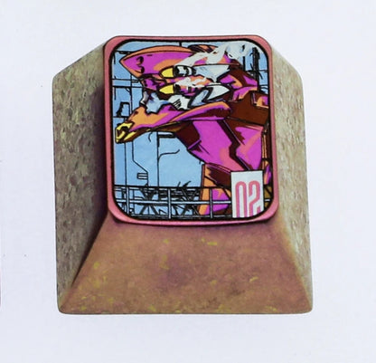 EVA， 0, first generation, 2 mecha, 1U titanium alloy metal personalized keycap, keyboard decoration anime keycap