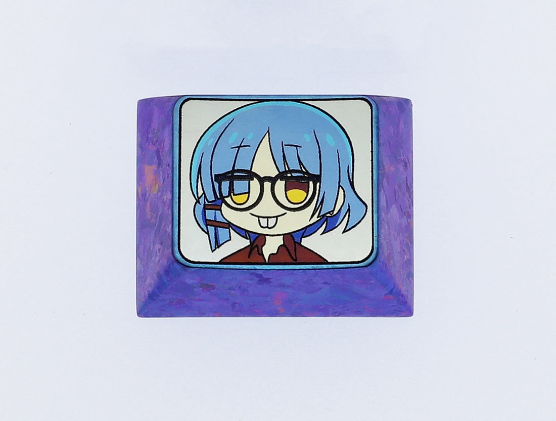 Bocchi The Rock! Yamada Ryo, 1.25U titanium alloy carved personalized keycaps, mechanical keyboard decorative keycaps.