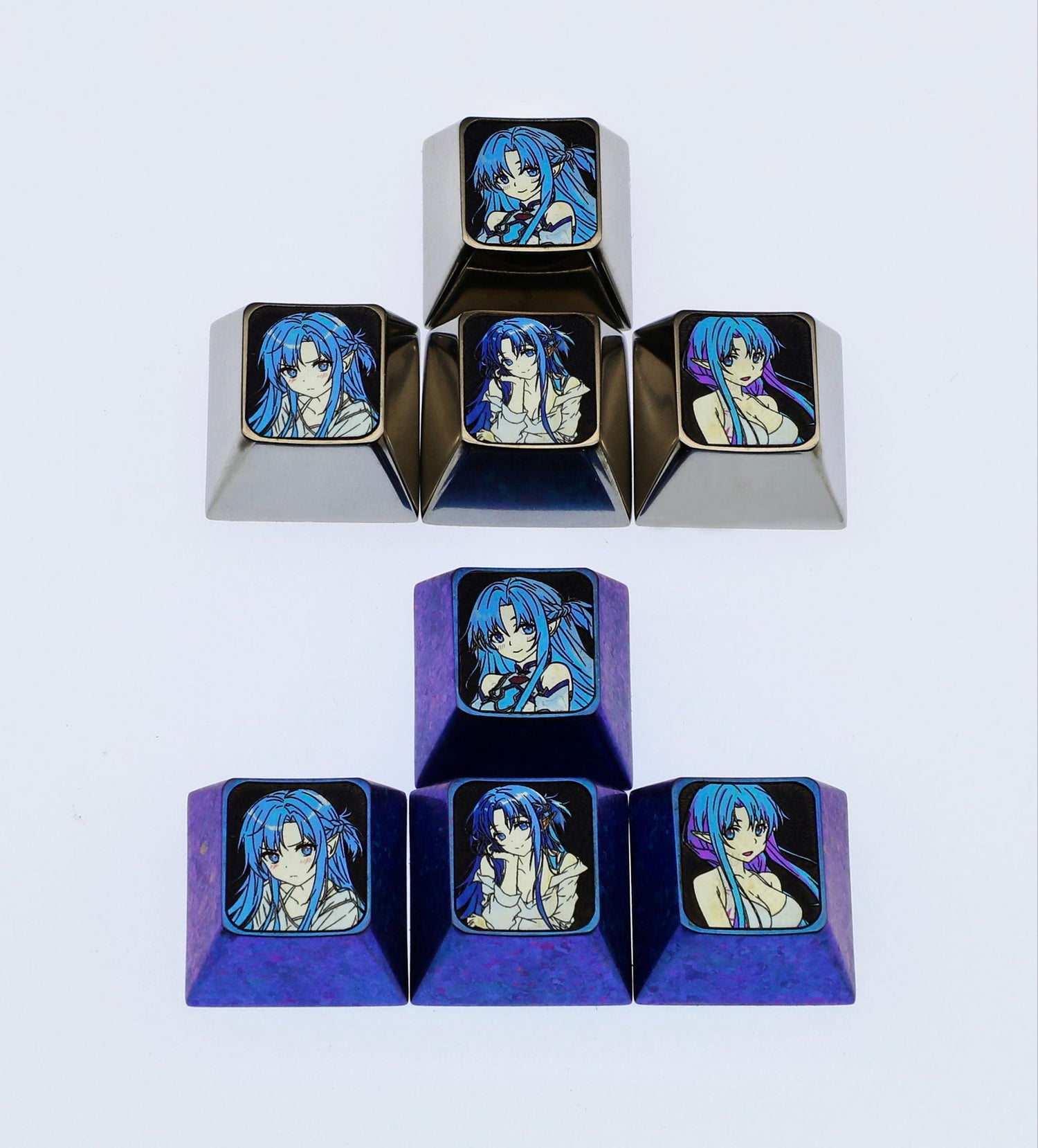 Yuuki Asuna， Titanium alloy directional key combination set, metal personalized keycaps, keyboard decorative keycaps