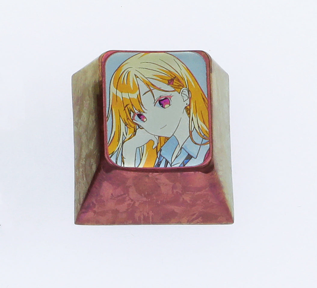 Yimei Life, colorful titanium alloy carved keycaps, personalized keycaps, mechanical keyboard decorative keycaps