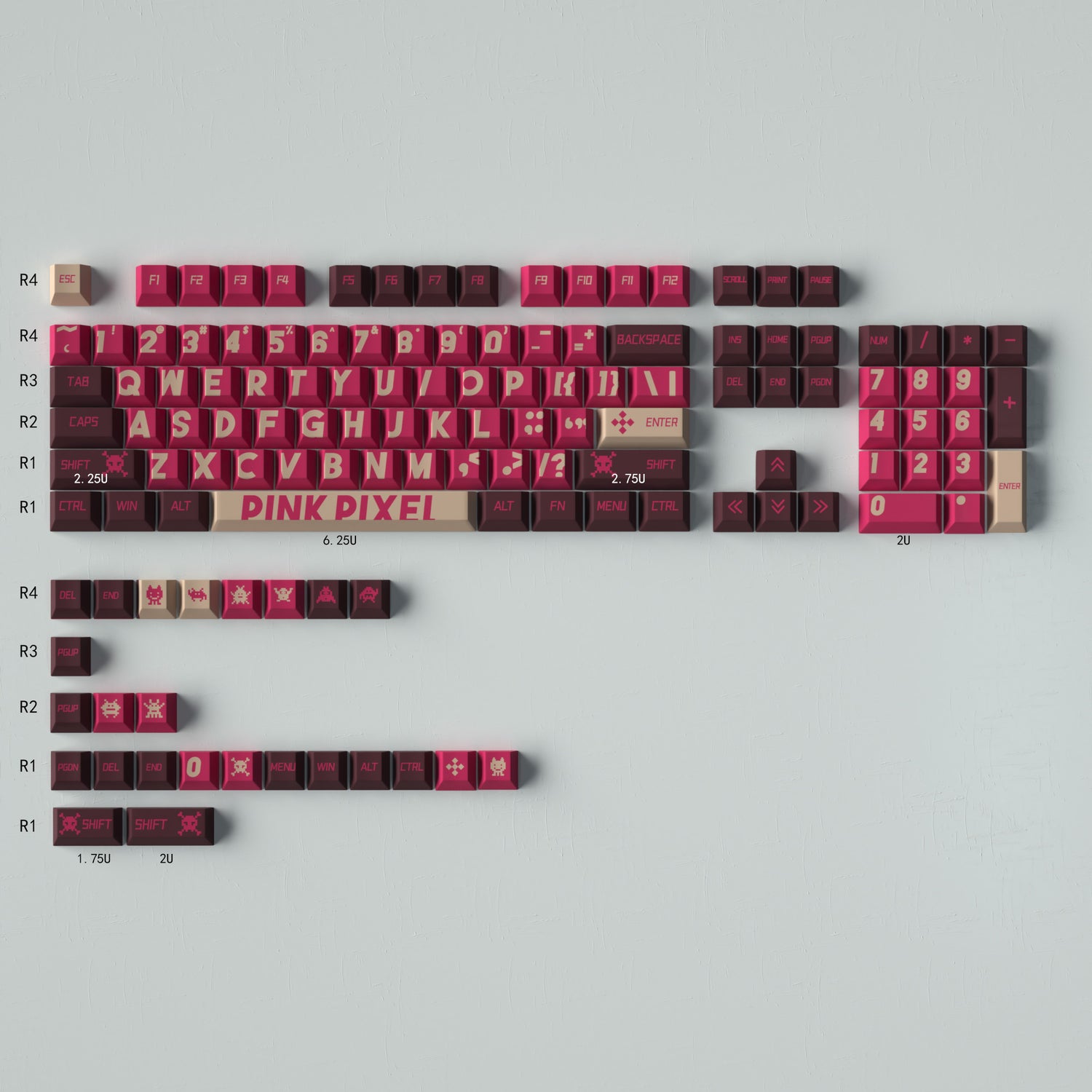 Large font mechanical keyboard keycaps complete set PBT thermal sublimation cherry factory height