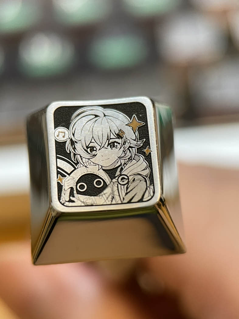 Zenless Zone Zero，Belle， Titanium alloy carved keycaps, mechanical keyboard decorative keycaps.