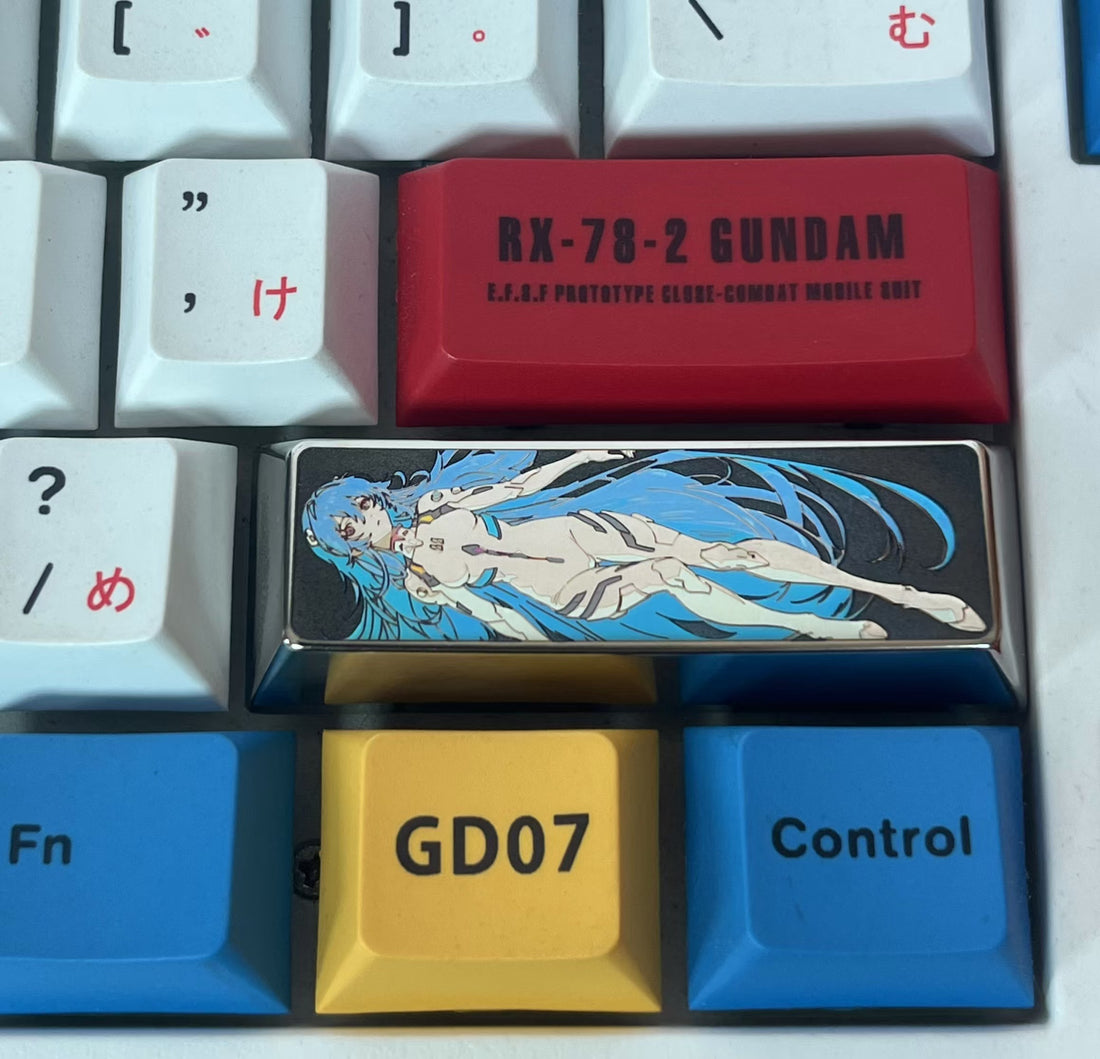 Ayanami Rei, 2.75U titanium alloy carved keycaps, anodized color, personalized keycaps/decorative keycaps