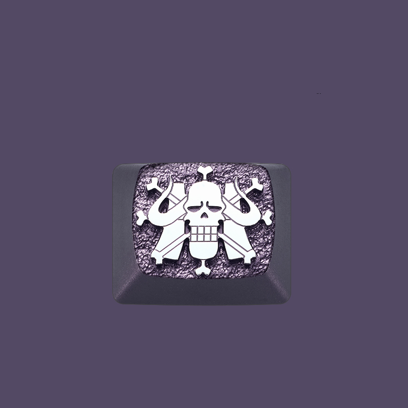 One Piece series keycaps, aluminum alloy metal anode personalized keycaps with large key positions, mechanical keyboard metal decorative keycaps