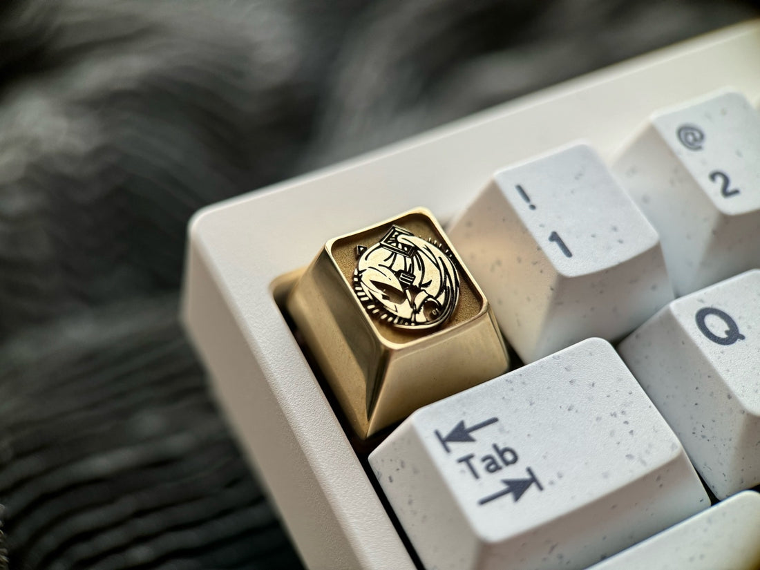 Hatsune Miku head badge, 1U brass personalized key cap, keyboard decorative key cap