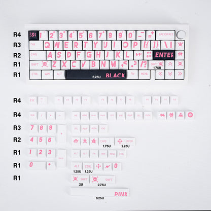 Large font mechanical keyboard keycaps complete set PBT thermal sublimation cherry factory height