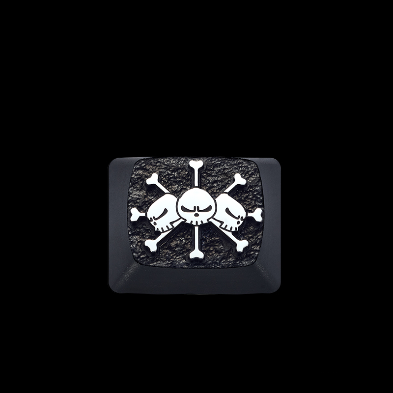 One Piece series keycaps, aluminum alloy metal anode personalized keycaps with large key positions, mechanical keyboard metal decorative keycaps