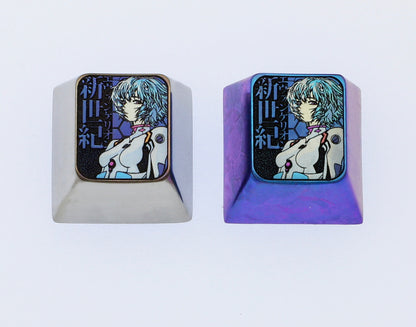 EVA, Ayanami Rei, 1U Titanium Alloy metal personalized keycaps, keyboard decorative keycaps