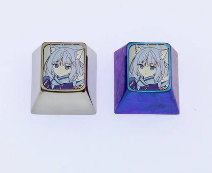 Blue Archive, 1U titanium alloy personalized keycaps, game metal keycaps decorative keycaps.