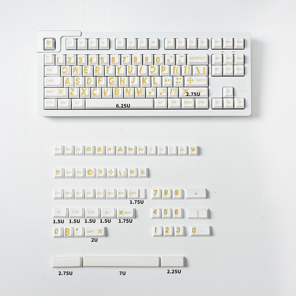 Large font mechanical keyboard keycaps complete set PBT thermal sublimation cherry factory height