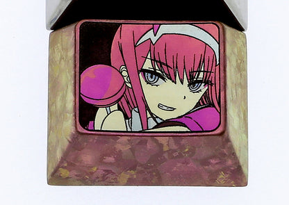 DARLING in the FRANXX, 1.25U titanium alloy personalized keycaps, anime character decorative keycaps, metal art keycaps