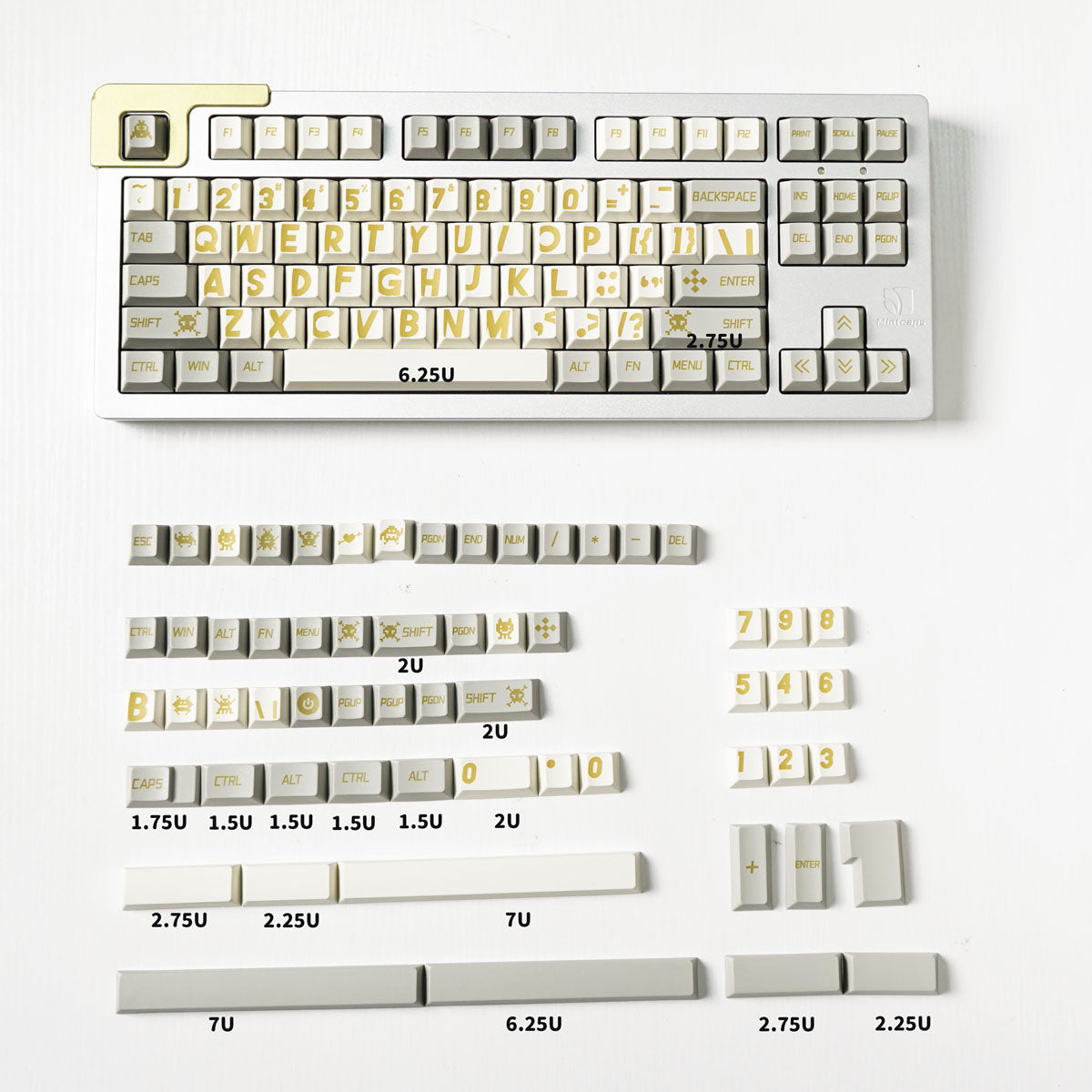 Large font mechanical keyboard keycaps complete set PBT thermal sublimation cherry factory height