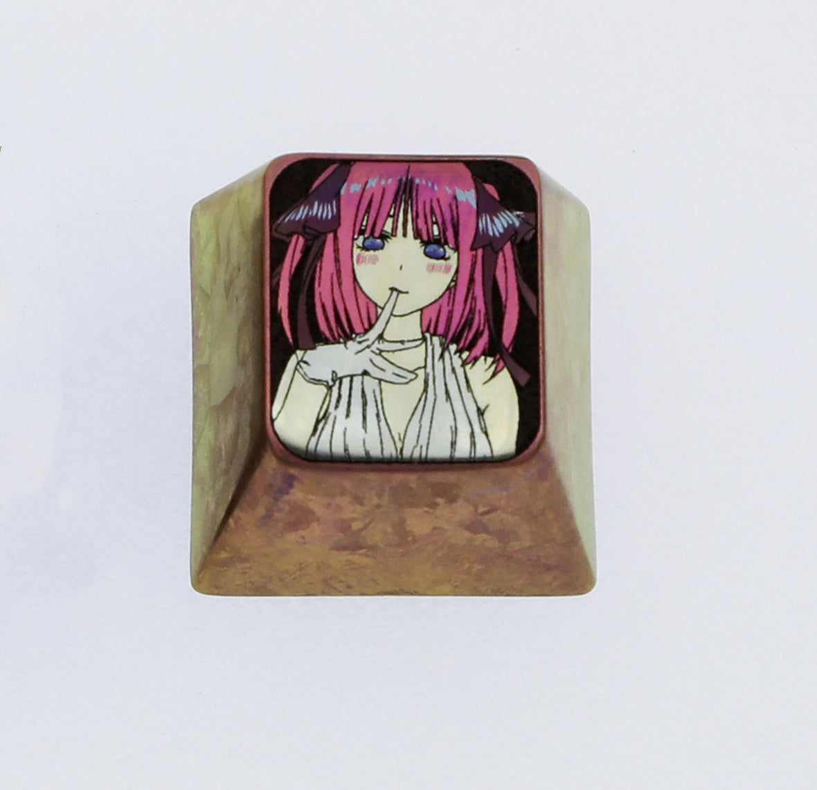 Nakano Nino， Colorful titanium alloy carved personalized keycaps, mechanical keyboard decorative keycaps.