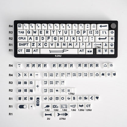 Large font mechanical keyboard keycaps complete set PBT thermal sublimation cherry factory height