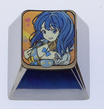 too many losing heroines!， 1U titanium alloy personalized keycap, metal decorative keycap