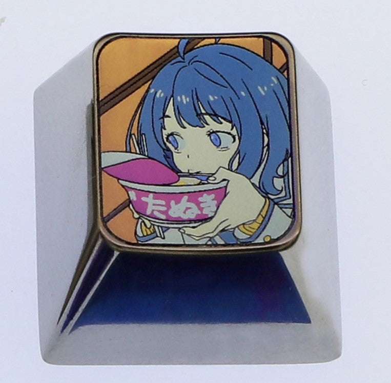 too many losing heroines!， 1U titanium alloy personalized keycap, metal decorative keycap