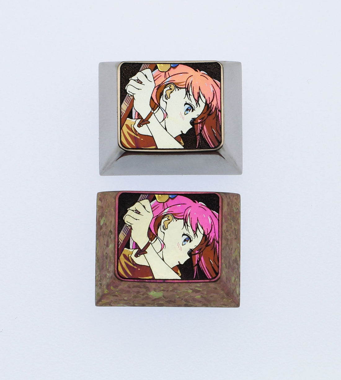 Bocchi The Rock!，1.25u Colored titanium alloy carved keycaps, personalized metal keycaps, mechanical keyboard decorative keycaps