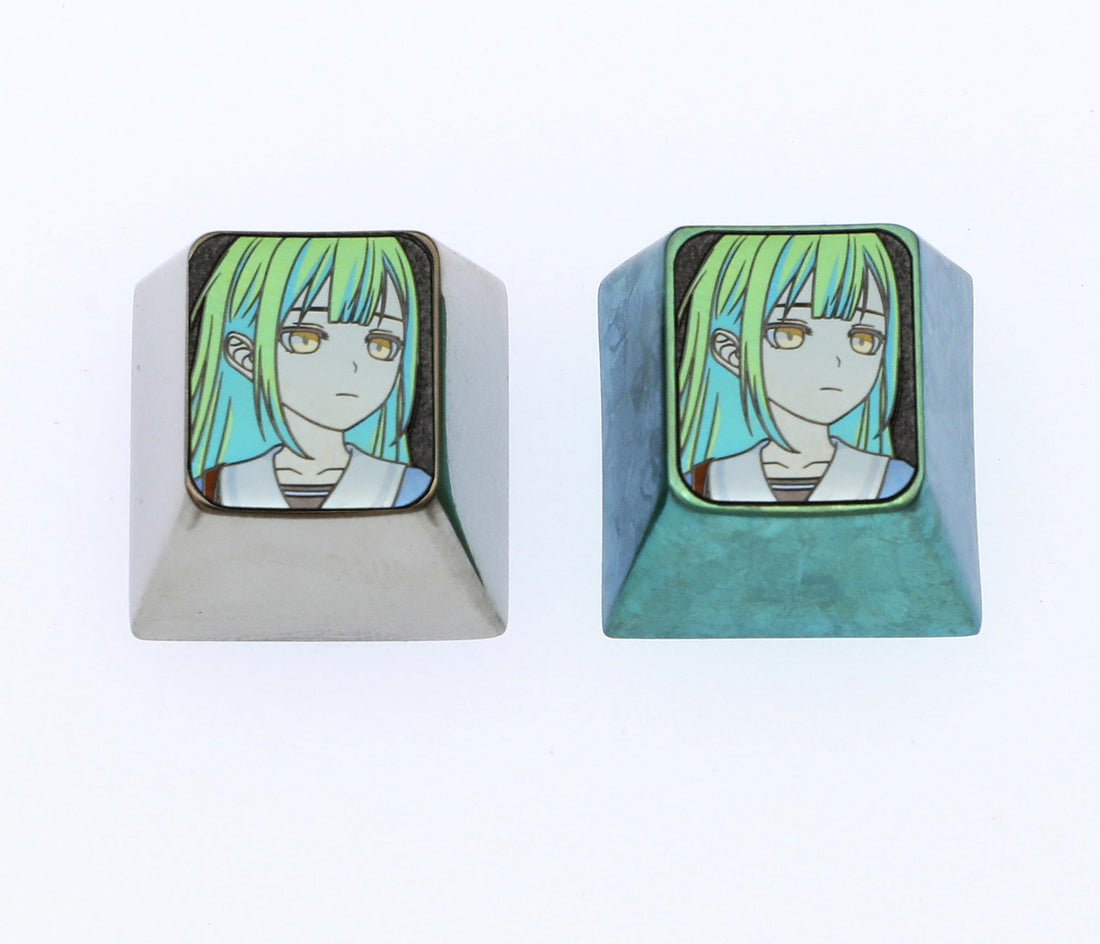 BanG Dream!， 1U titanium alloy personalized keycaps, metal decorative keycaps, keyboard art keycaps
