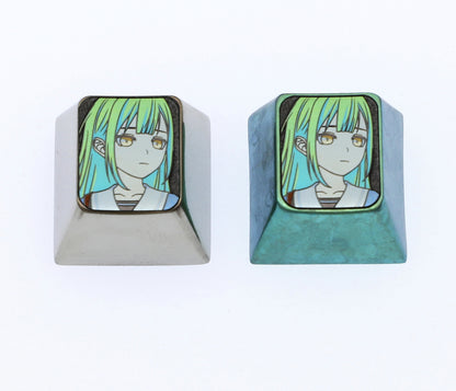 BanG Dream!， 1U titanium alloy personalized keycaps, metal decorative keycaps, keyboard art keycaps