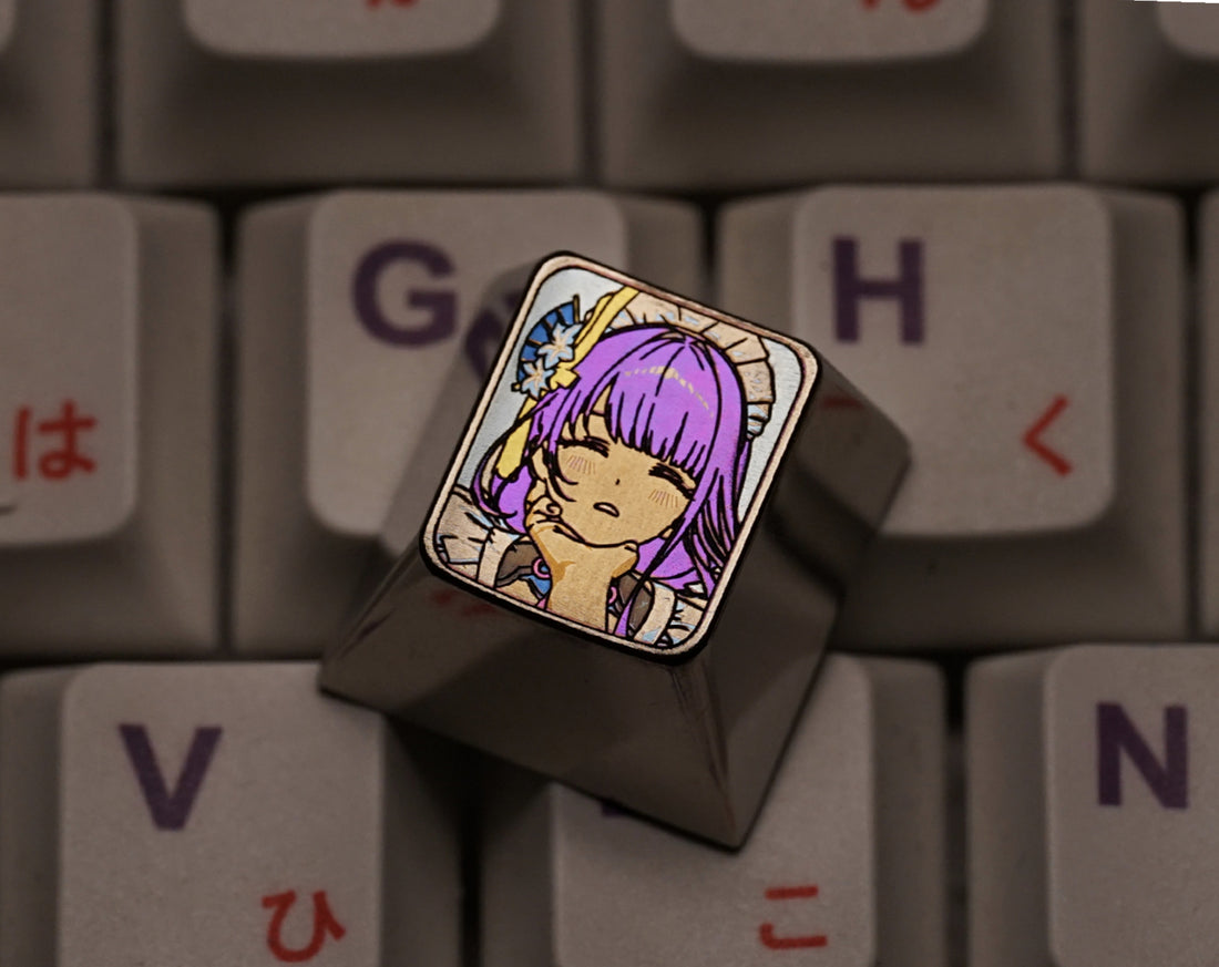 Beelzebul maid outfit, titanium alloy carved personalized keycaps, keyboard decorative keycaps