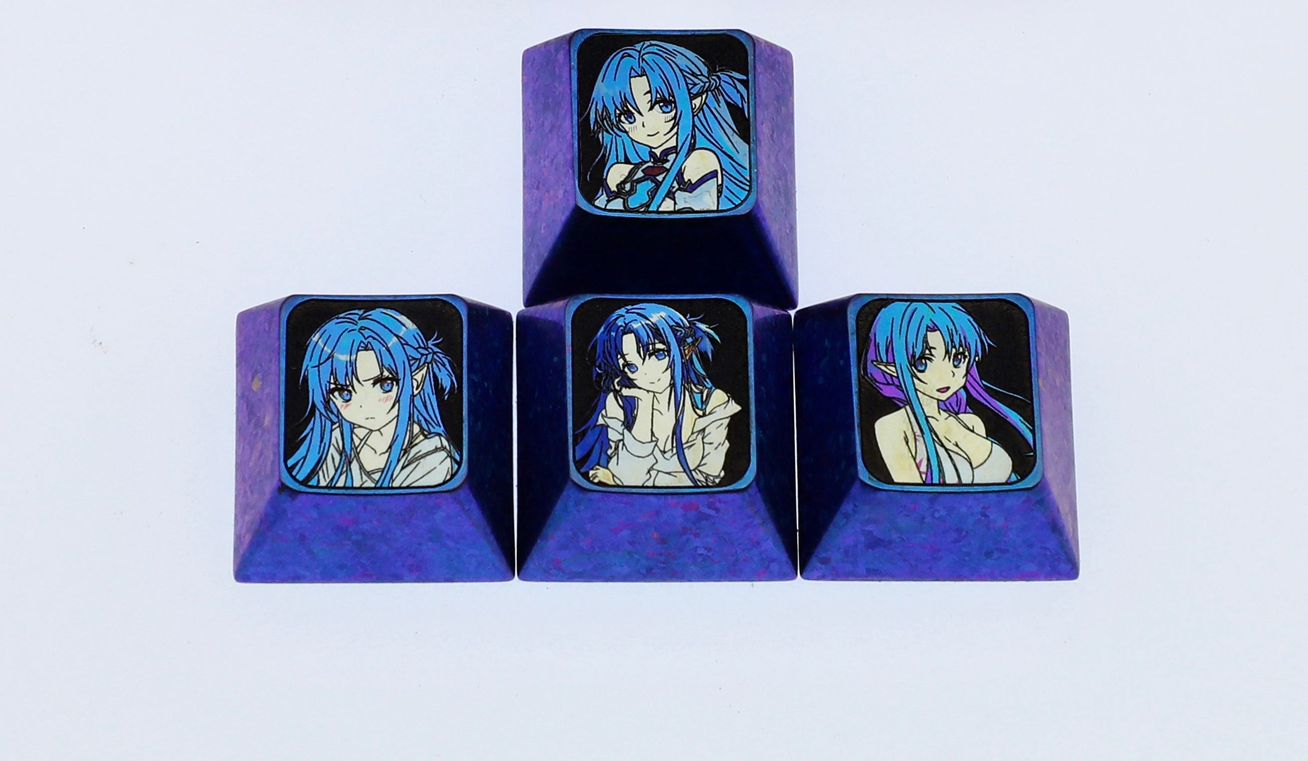 Yuuki Asuna， Titanium alloy directional key combination set, metal personalized keycaps, keyboard decorative keycaps