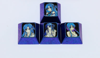 Yuuki Asuna， Titanium alloy directional key combination set, metal personalized keycaps, keyboard decorative keycaps