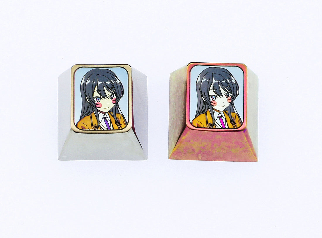 さくらじい/Sakurajima Mai, titanium alloy 1u personalized keycap