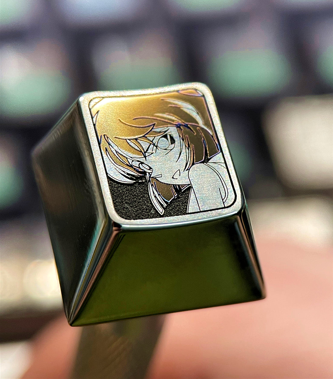 名探偵コナン，Detective Conan，Anita Hailey，Haibara Ai， Personalized titanium alloy carved keycaps for mechanical keyboards.
