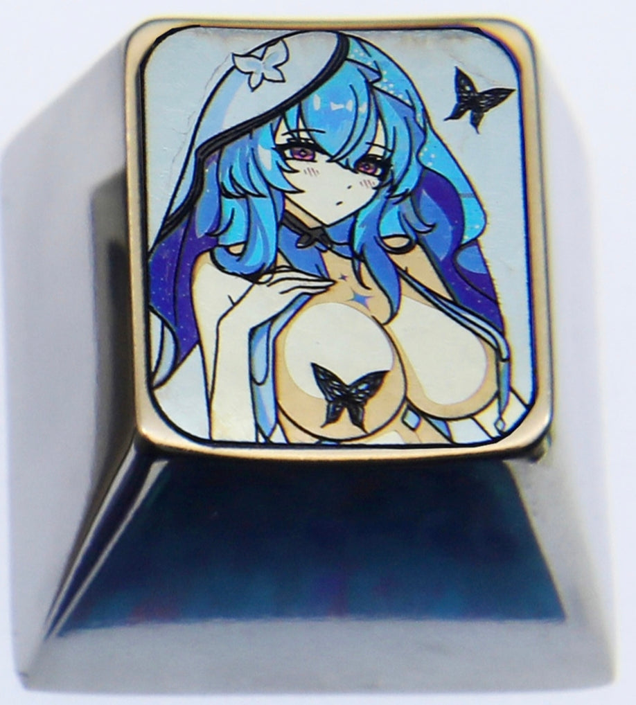 Wuthering Waves，The Shorekeeper， Two 1U titanium alloy personalized keycaps, anime game keycaps