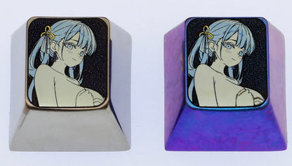 Wuthering Waves，Jinhsi， 1U titanium alloy personalized keycaps, metal personalized keycaps, keyboard decorative keycaps