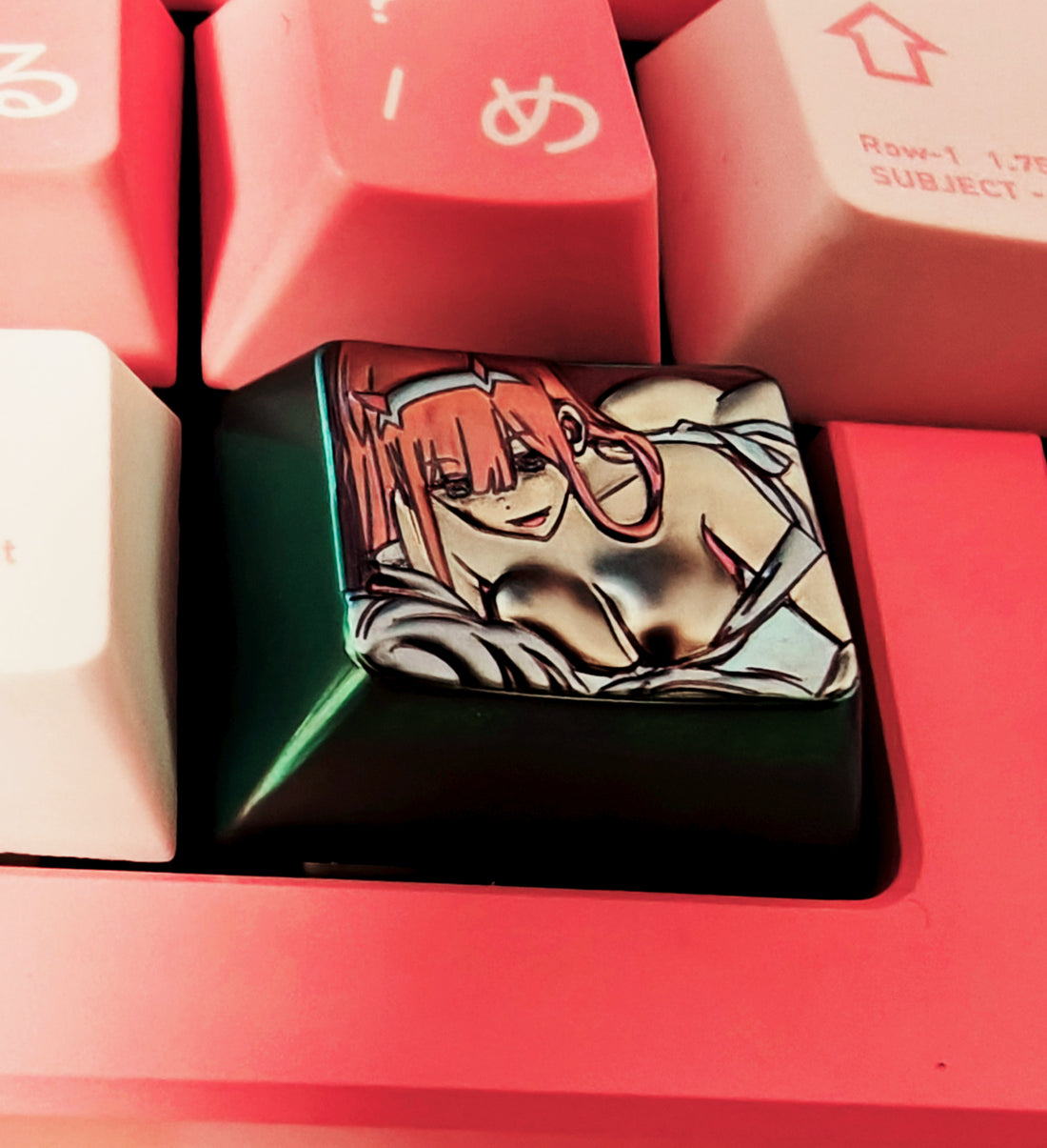DARLING in the FRANXX, 02.1.25U titanium alloy carved keycaps, personalized keycaps, keyboard decorative keycaps
