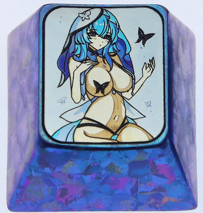Wuthering Waves，The Shorekeeper， Two 1U titanium alloy personalized keycaps, anime game keycaps