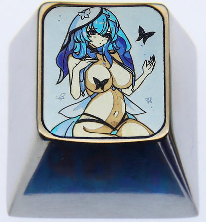 Wuthering Waves，The Shorekeeper， Two 1U titanium alloy personalized keycaps, anime game keycaps