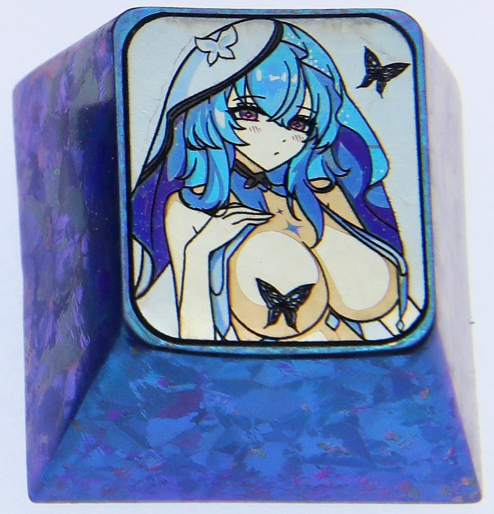 Wuthering Waves，The Shorekeeper， Two 1U titanium alloy personalized keycaps, anime game keycaps