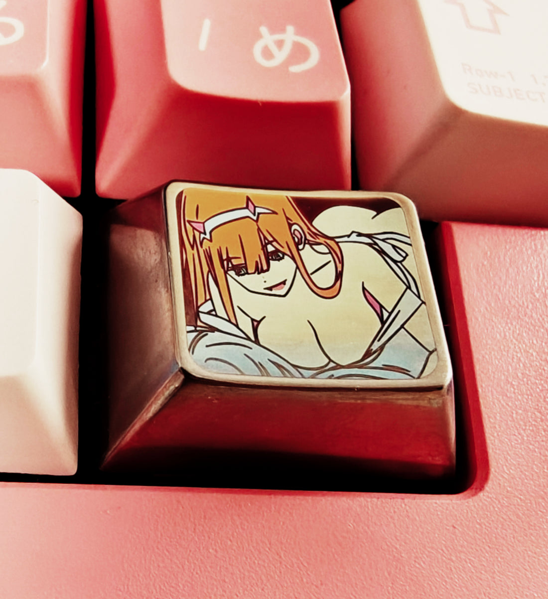 DARLING in the FRANXX, 02.1.25U titanium alloy carved keycaps, personalized keycaps, keyboard decorative keycaps