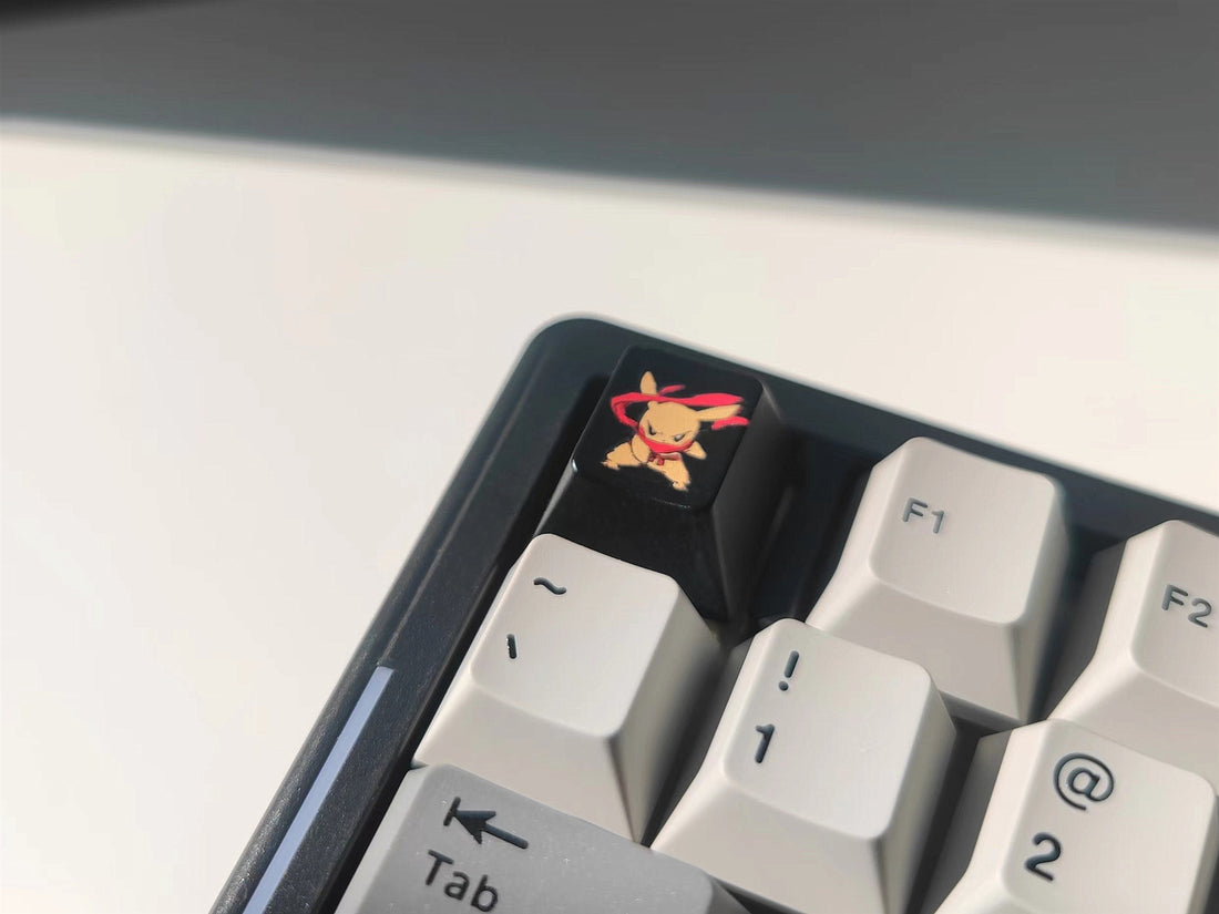 Pikachu，Aluminum alloy UV printed personalized keycaps, machine. Decorative keycaps for mechanical keyboards