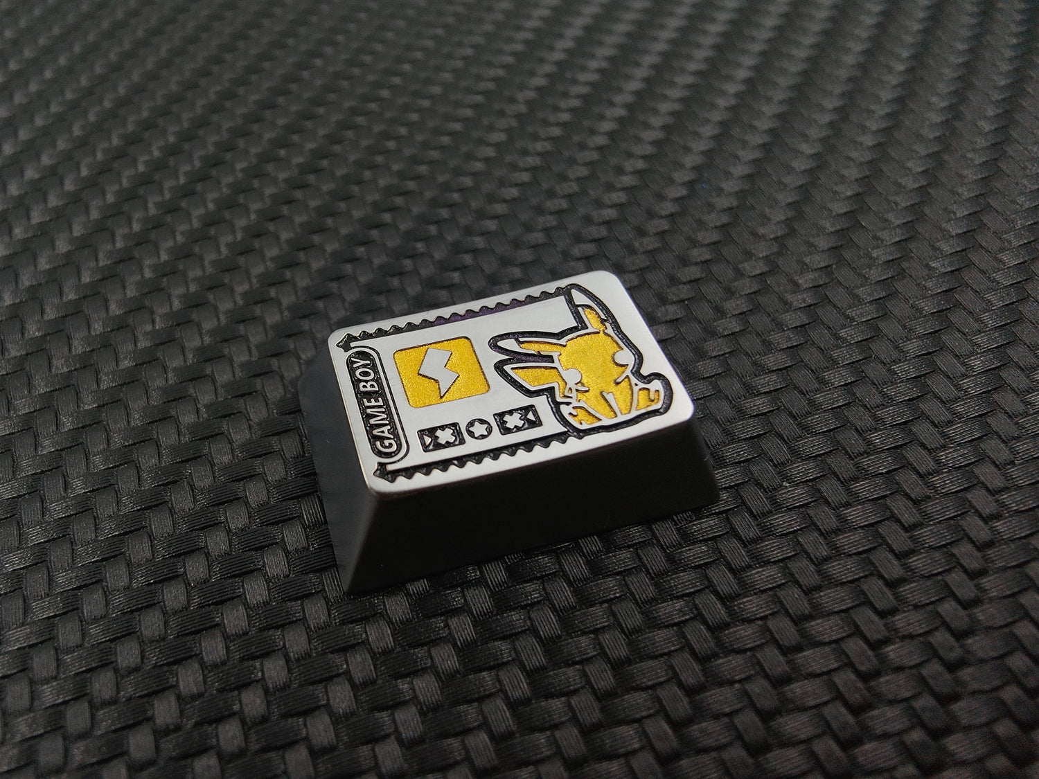 Pok é mon, Pikachu, Gengar, zinc alloy carved keycaps, mechanical keyboard metal decorative keycaps.