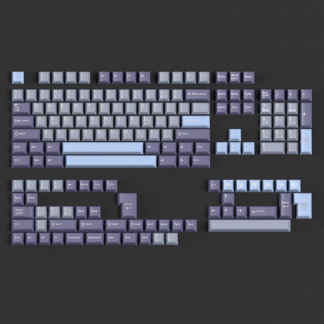 Blue coconut bubble semi transparent mechanical keyboard keycap complete set PBT+PC transparent factory height