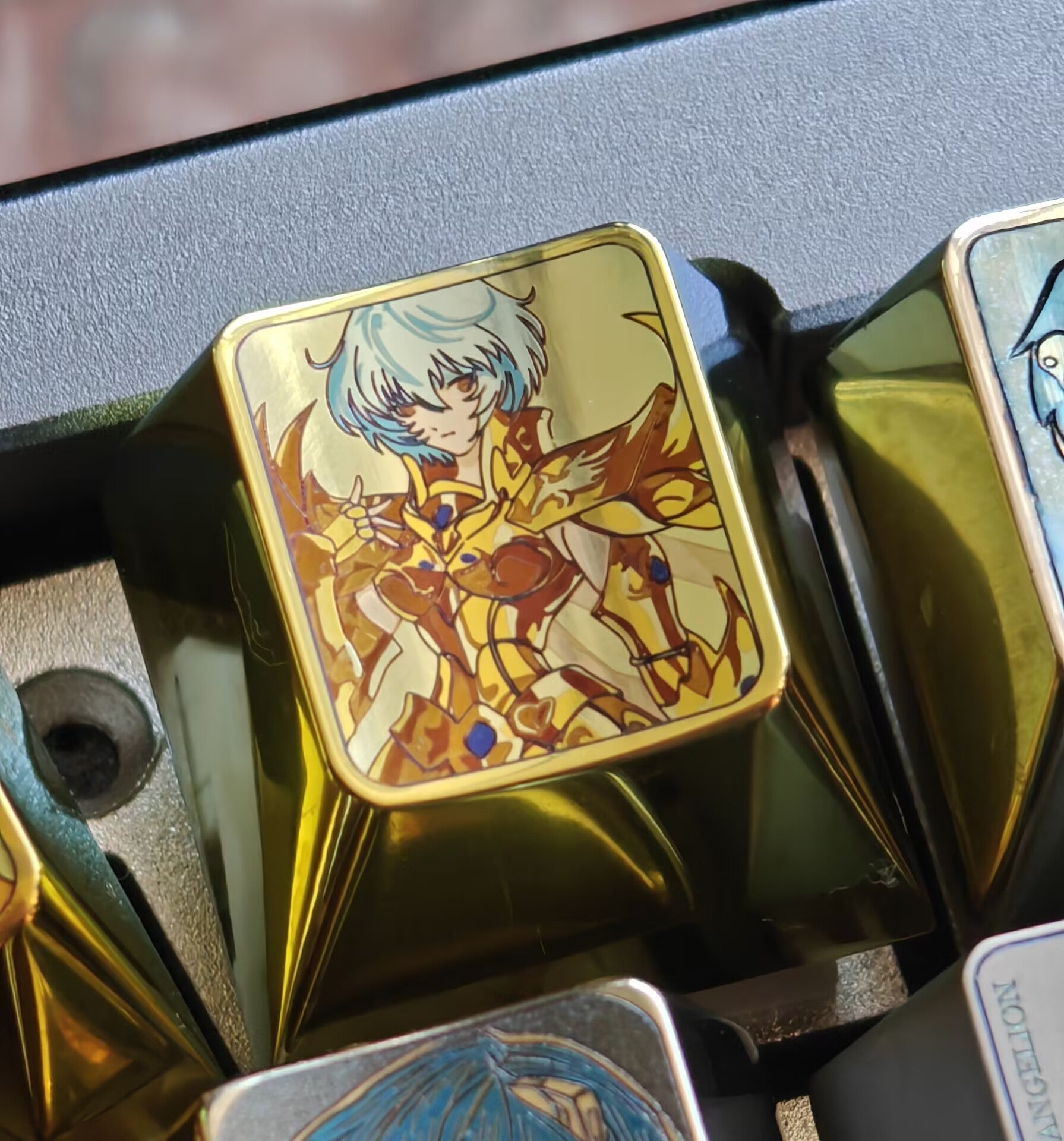 EVA/Saint doujin，Titanium alloy metal keycaps, personalized keycaps, keyboard decorative keycaps