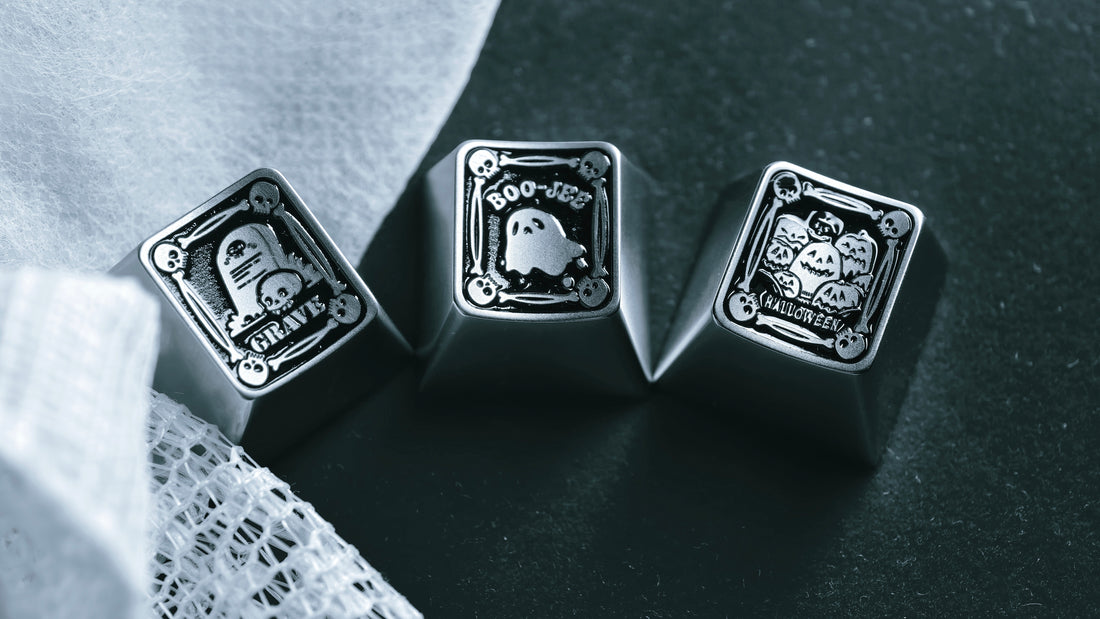 Halloween themed zinc alloy carved keycaps, personalized keycaps, decorative keycaps
