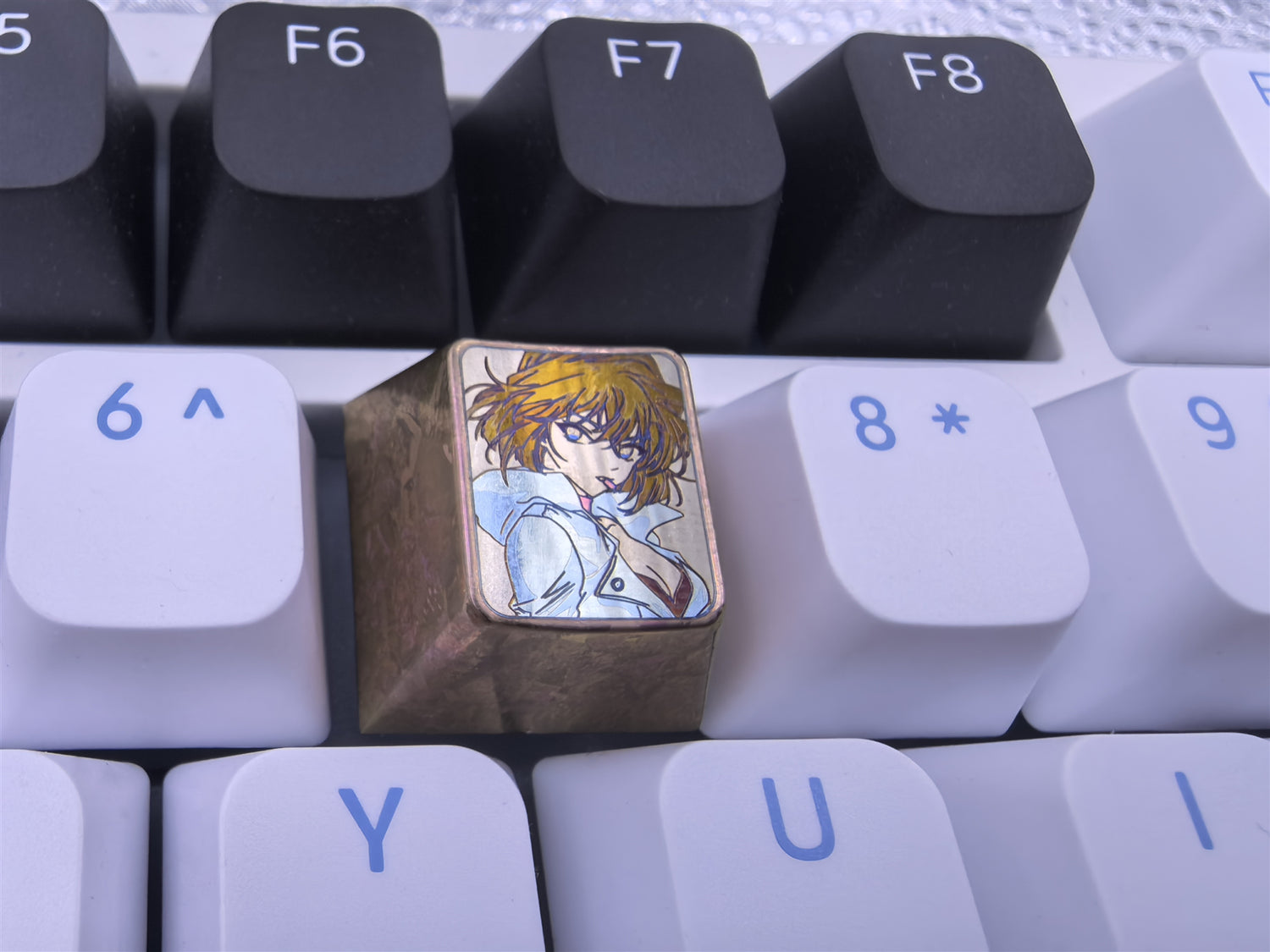 Detective Conan, Anita Hailey, 1U titanium alloy personalized keycaps, metal keycaps around anime characters