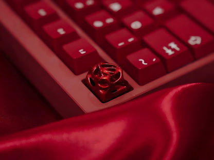 Scarlet hollowed out 925 sterling silver, electrophoretic color personalized keycaps,