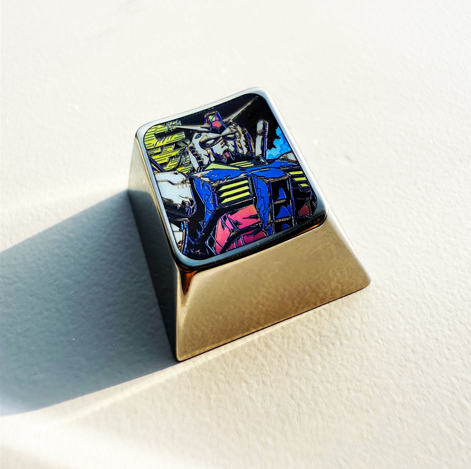 GUNDAM multi-layer etched colored titanium alloy keycaps, 1U metal per ...
