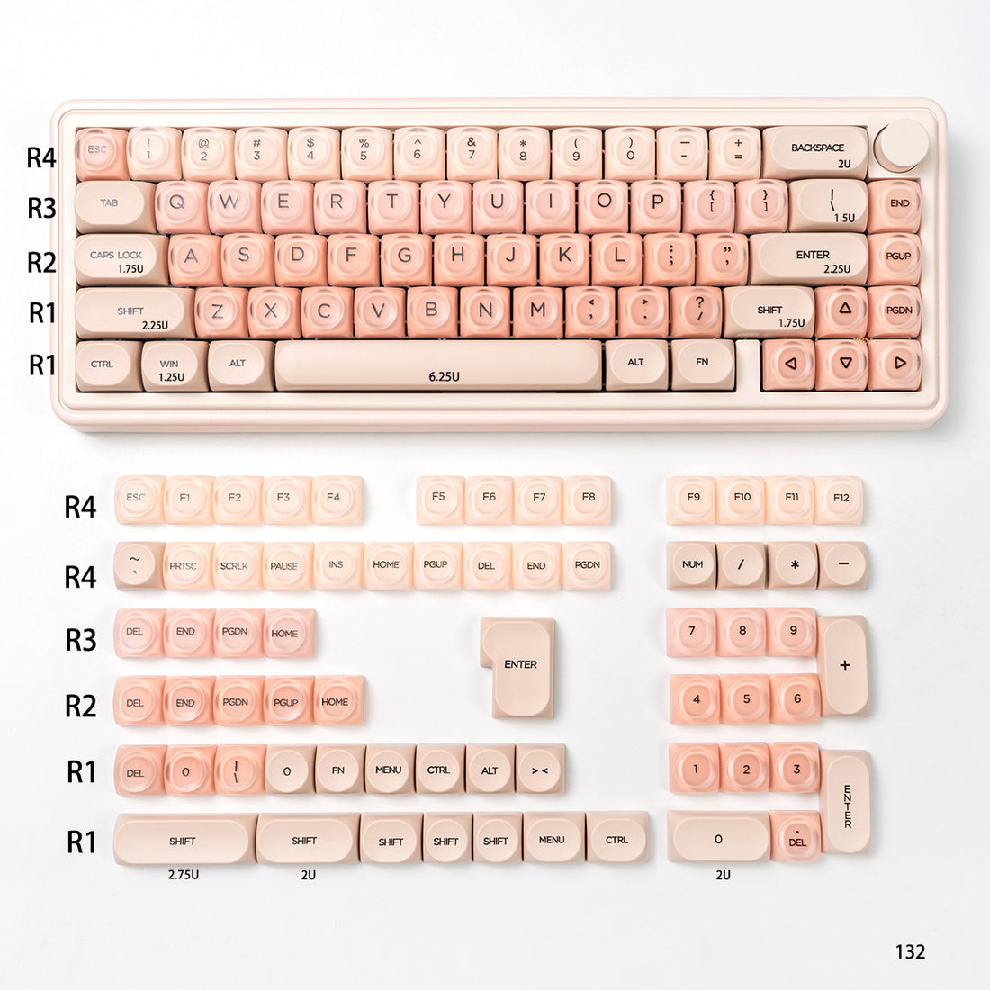 Liquid foundation Theme Mechanical Keyboard Keycap Hot Sublimation PBT+PC Girl Cute Spherical Keycap